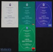 1974-1994 France v Ireland Dinner Guest Lists (4): Good crisp copies in a variety of cover colours