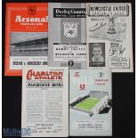 1952/53 Manchester Utd away match programmes v Aston Villa, Charlton Athletic, Newcastle Utd,