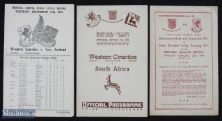 1940s/50s/60s NZ and SA in the West Country Rugby Programmes (3): Western Counties v S Africa