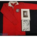 Hugely Rare 1950 British & I Lions Matchworn Jersey: The classic large scarlet match worn No. 27 (