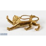 1971 British & I Lions Rugby Pin Badge: Brass lion pin lapelbadge - issued for the tour to Australia