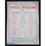 Scarce 1930 England v Scotland Rugby Programme: 0-0 draw in a Championship year for England The last