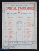 Scarce 1930 England v Scotland Rugby Programme: 0-0 draw in a Championship year for England The last