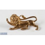 Rare 1938 British & I Lions Rugby Pin Badge: Brass lion pin badge - issued for the tour to South