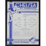 1937-38 Chelsea Reserves Swansea Town Reserves Football Programme 13th November 1937 ex binder