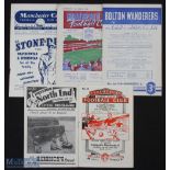 1952/53 Manchester Utd away match programmes to include Manchester City, Burnley, Bolton