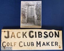 Jack Gibson Golf Club Maker original work shop sign and the press photograph (2) from the front of