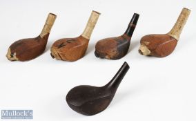 Collection of various Master Model golf wood heads (5) to incl 4x persimmon head brassie/spoons incl