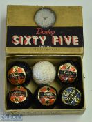 Boxed 6x Dunlop 65 Golf Balls 5 in original wrapping, box lid missing back section