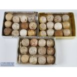 Collection of 36x used various size dimple rubber core golf balls - Bogey, Spalding Red Dimple,