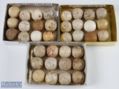 Collection of 36x used various size dimple rubber core golf balls - Bogey, Spalding Red Dimple,