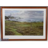 Raymond Sipos (after) modern colour print titled Turnberry - with Ailsa Craig in the distance and
