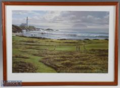 Raymond Sipos (after) modern colour print titled Turnberry - with Ailsa Craig in the distance and