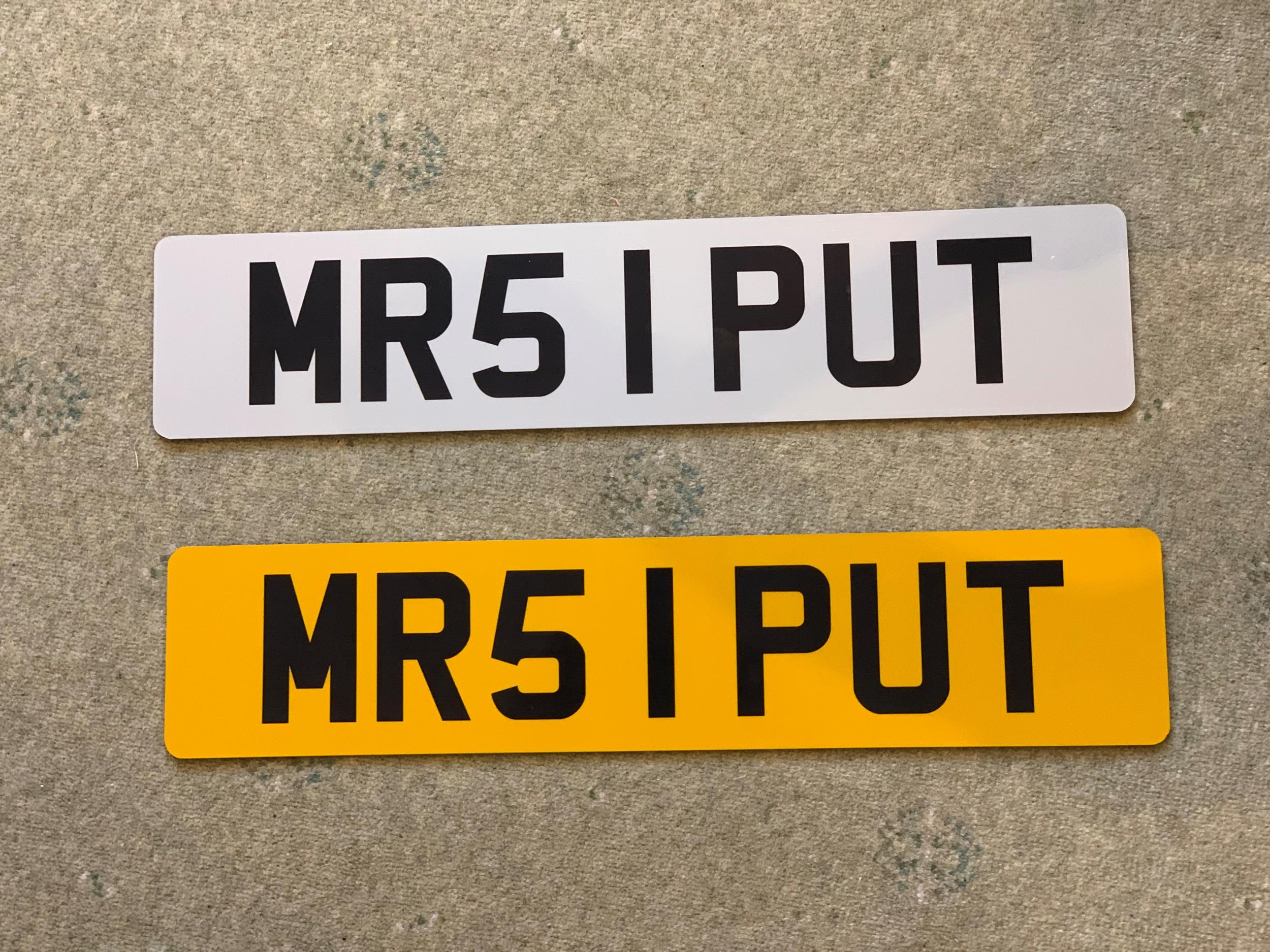 Private UK Registration Number Plate 'MRS 1 PUT'