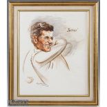 George Houghton (b.1905 - d.1993) "Jacko" Royal Lytham Open Golf Championship 1969 - watercolour