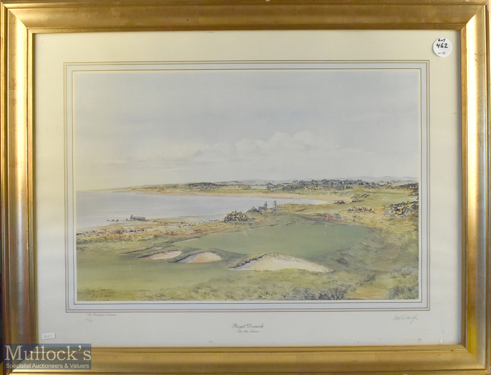 Bill Waugh Signed 'Royal Dornoch The 10th, Fuaran' colour Golf Print limited edition 150/850, The