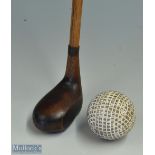 Unnamed cute domed wooden driver head styled golf walking stick with full aluminium sole plate small