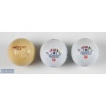 Modern Moulded Mesh Guttie Golf Ball - stamped "84 Gutty" OGS; plus 2x 1995 Walker Cup logo golf