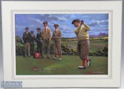 Craig Campbell - (b.1960) titled 'Bobby Jones St Andrews 1927' Oil on board, No.4 in Craig