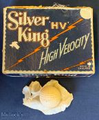 Silver King HV High Velocity golf ball box with 1 part wrapped golf ball - makers original hinged