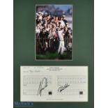 Rare 1997 Open Golf Championship Tiger Woods signed Scorecard Golf Display signed by Tiger Woods and