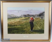 Reed, Kenneth FRSA - "The Winning Shot Open Golf Championship 1989" water colour signed by the