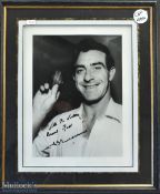 Fred Trueman England Cricket Signed Photograph, 11" x 14" of young Trueman head/shoulders pose