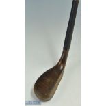 T Morris St Andrews late longnose dark stained beech wood putter c1895 - c/w the T Morris oval shaft