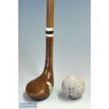Unnamed socket head wood style Sunday Golf walking stick light stained, with central face insert,