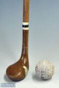 Unnamed socket head wood style Sunday Golf walking stick light stained, with central face insert,