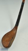 Auchterlonie St Andrews light stained dog wood broad head longnose driver c1890 - with half