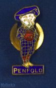 Original brass and enamel Penfold man lapel badge - makers mark to back H W Miller, Birmingham