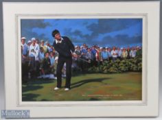 Craig Campbell - (b.1960) titled 'Seve - Pitching His Way to Victory at The Open, St Andrews 1984'