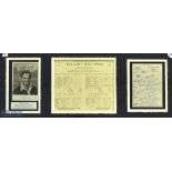 1957 Signed framed England v West Indies Display, of Tom Graveney photograph, Scorecard and Hotel