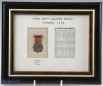 1924 Royal Perth Golfing Society (Founded 1824) Bombay Silver Medal - c/w red ribbon and bar -