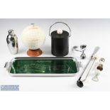 Mixed Selection of Golfing Collectables inc two ice buckets, one in the form of a golf ball, golf