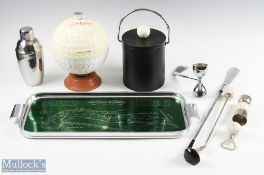 Mixed Selection of Golfing Collectables inc two ice buckets, one in the form of a golf ball, golf