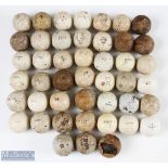 45x various size and used dimple golf balls covering a good period to incl a rare, raised donut