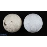 2x The Challenger Bramble Pattern Guttie Golf Balls - both made and stamped 1997. Note: Part