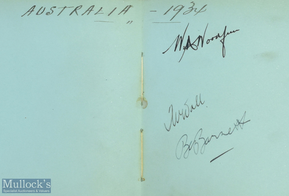1934 + 1937 England Australia New Zealand Cricket Test match Signature in Autograph album, this - Image 2 of 3