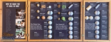 Titleist Golf Ball Manufacturing Process Display Cabinet detailing each process of manufacture
