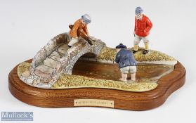 Royal Doulton Diorama Bone China of the famous golfing scene titled "In The Burn St Andrews" c1990 -
