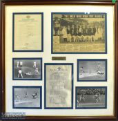 c1953 England v Australia Ashes Cricket Signed Display, an impressive display of multi signed