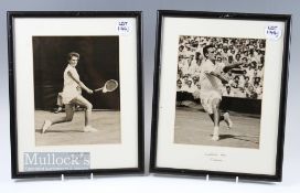 1953 Wimbledon Tennis Press photographs, of Vic Seixas Wimbledon winner 1953 and Miss A Buxton