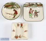 Royal Doulton Series Ware Charles Crombie Ceramics inc square side plate and small round dish,