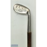 Scarce James Gourlay Carnoustie Fairlies Anti-Shank iron Sunday Golf walking stick with clear