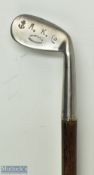 Scarce James Gourlay Carnoustie Fairlies Anti-Shank iron Sunday Golf walking stick with clear