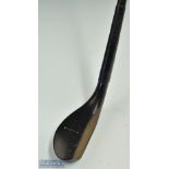 Most unusual J Morris dark stained beech wood longnose play club with whole cane shaft c1885 -