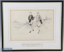 Bertram Prance (b.1889-d.1958) original pen and ink humorous golf sketch signed to the middle