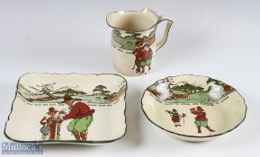 Group of 3 Royal Doulton Series Ware Charles Crombie Ceramics inc jug, bowl and square plate,
